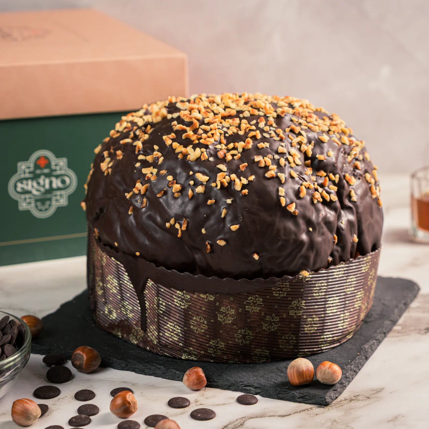 Panettone Artigianale Farcito con Crema alla Nocciola | 1,2kg