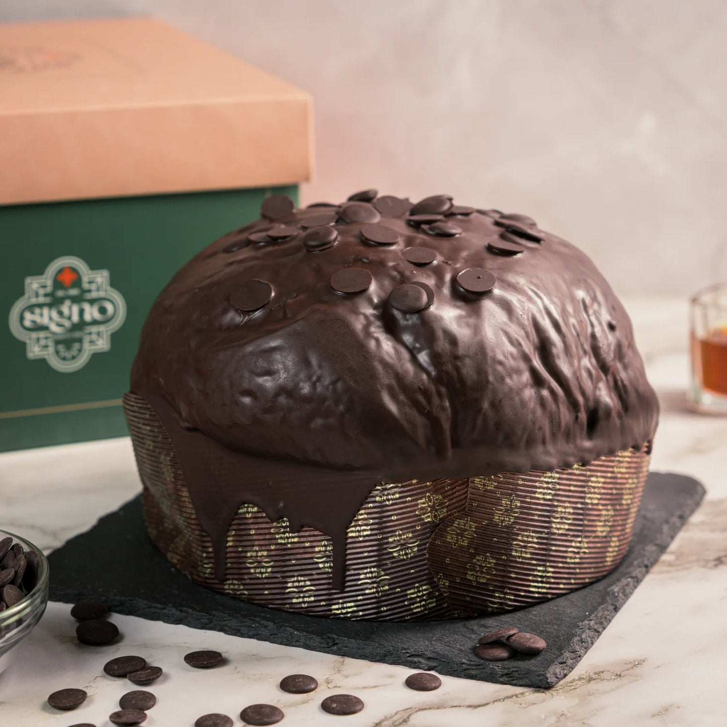 Panettone Artigianale Impasto Cioccolato con Gocce di Cioccolato | 1kg