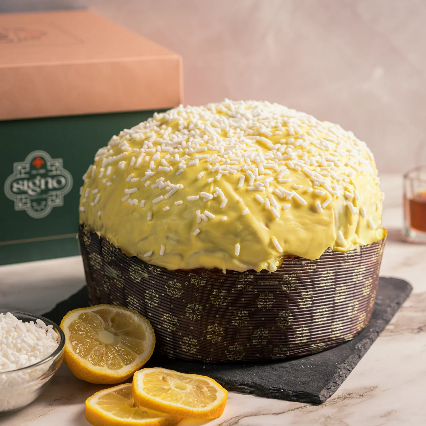 Panettone Artigianale Farcito con Crema al Limone | 1,2kg