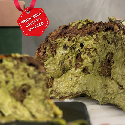 Panettone Artigianale Sicilian Dubai Chocolate con 500g di crema | Pezzi limitati | 1,5kg